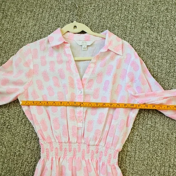 Lilly Pulitzer Pink Printed Linen Shirt Dress - Picture 8 of 10